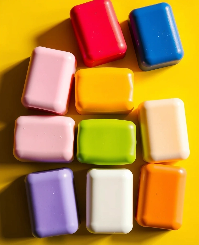 Champú sólido de colores vibrantes